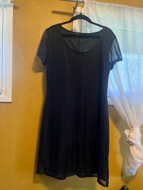 No Boundaries Iridescent Blue Short Sleeve Mini Dress